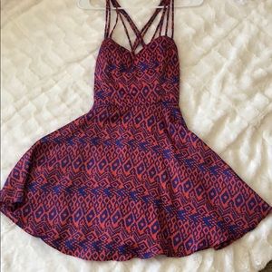 B Darlin orange and Blue Cocktail dress